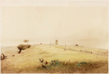 Einer der Aggers des Vallum, oben auf der Westgate Road, Newcastle, wie er 1848 erschien